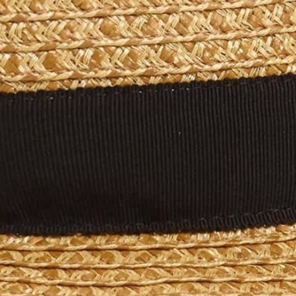 NWT Eric Javits Look Again Packable Fedora - Natural / Black - Picture 5 of 11